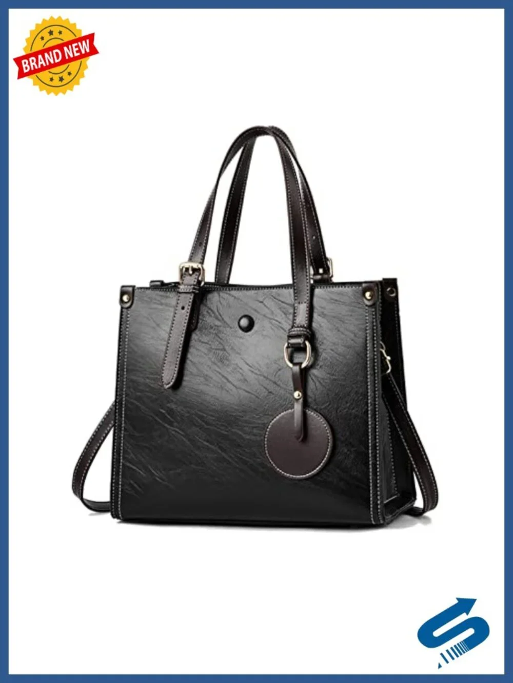 PU Leather Top Handle Satchel Handbag Crossbody Shoulder Tote Bag